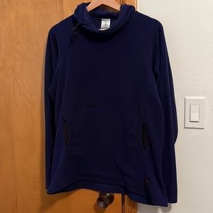 Melanzana Micro Grid Fleece Hoodie Womens L Darl Purple/Blue EUC